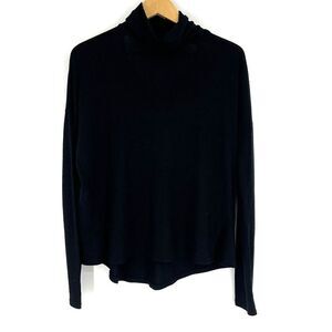Rag & Bone Shirt Size Small Womens Black Cutout Back Long Sleeve Turtleneck Top